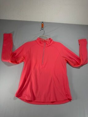 Women’s Pebble Beach Dry Luxe Pink 1/4 Zip Pullover Long Sleeve Size Large